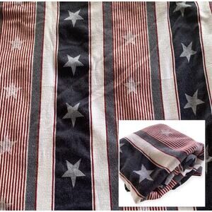 Nautica Home Tablecloth Red White Blue Stars Stripes 68 Inch Oval Patriotic